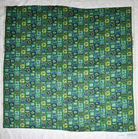 Green Geometric Patterned Fabric
