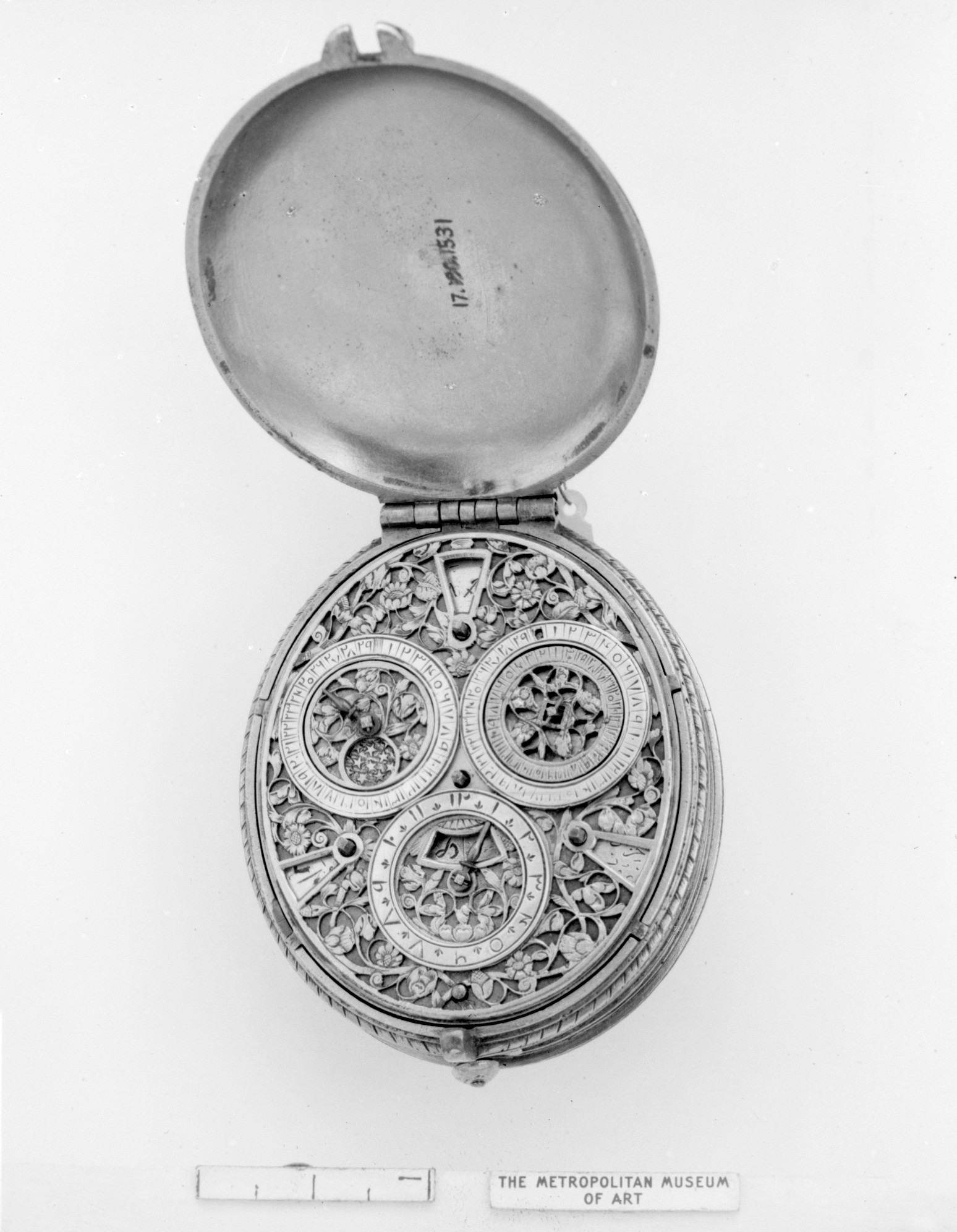 Open Antique Engraved Pocket Watch