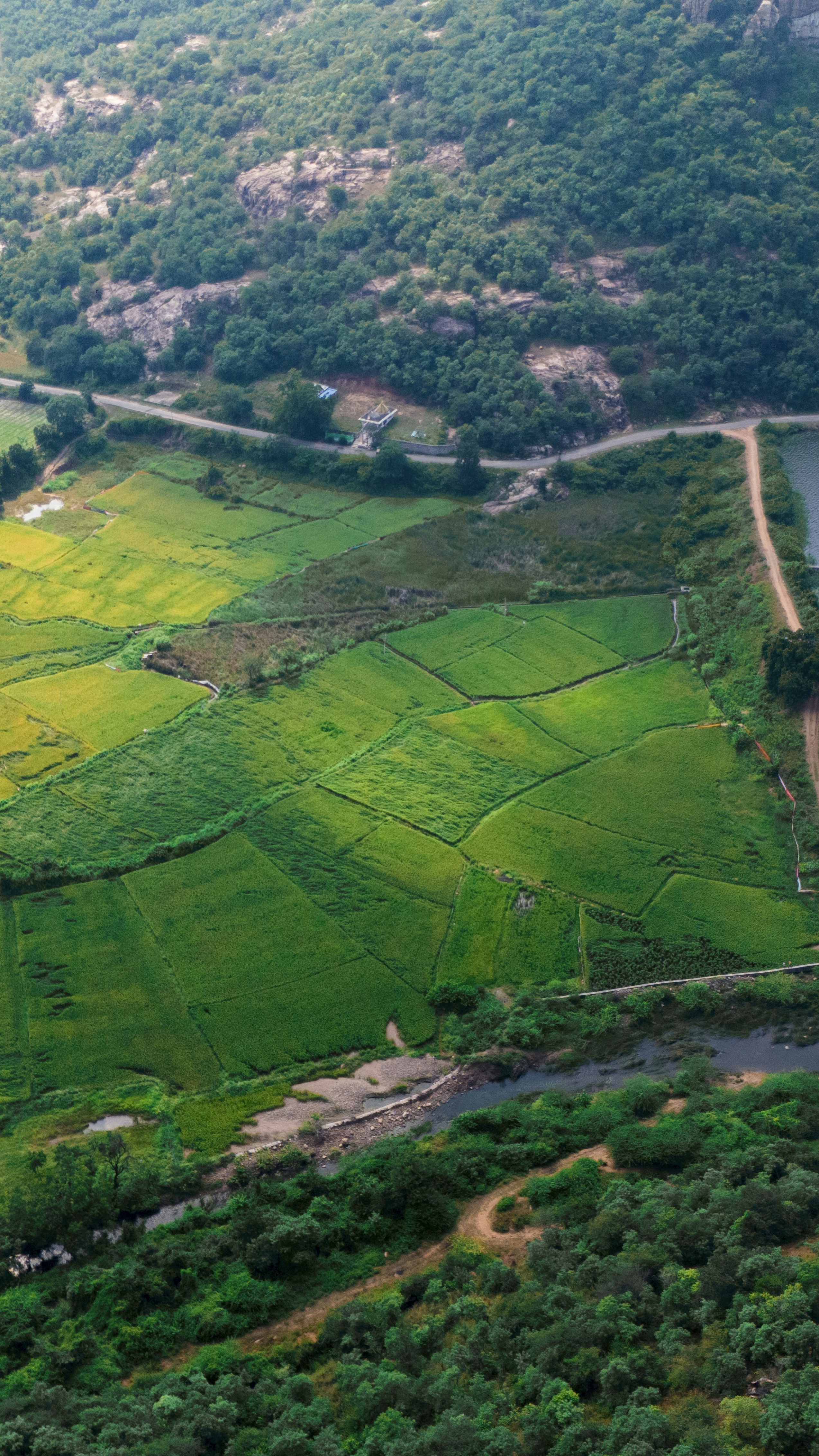 Aerial View of Valley Farmlands