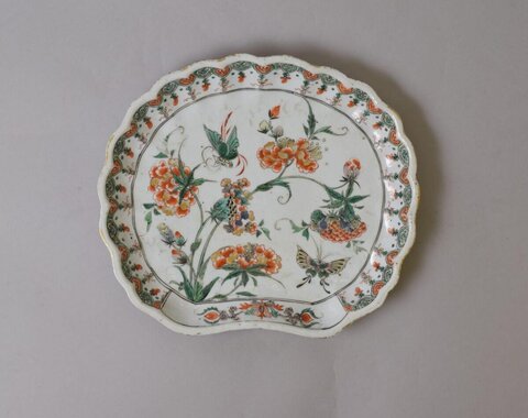 Chinese Floral Butterfly Porcelain Plate