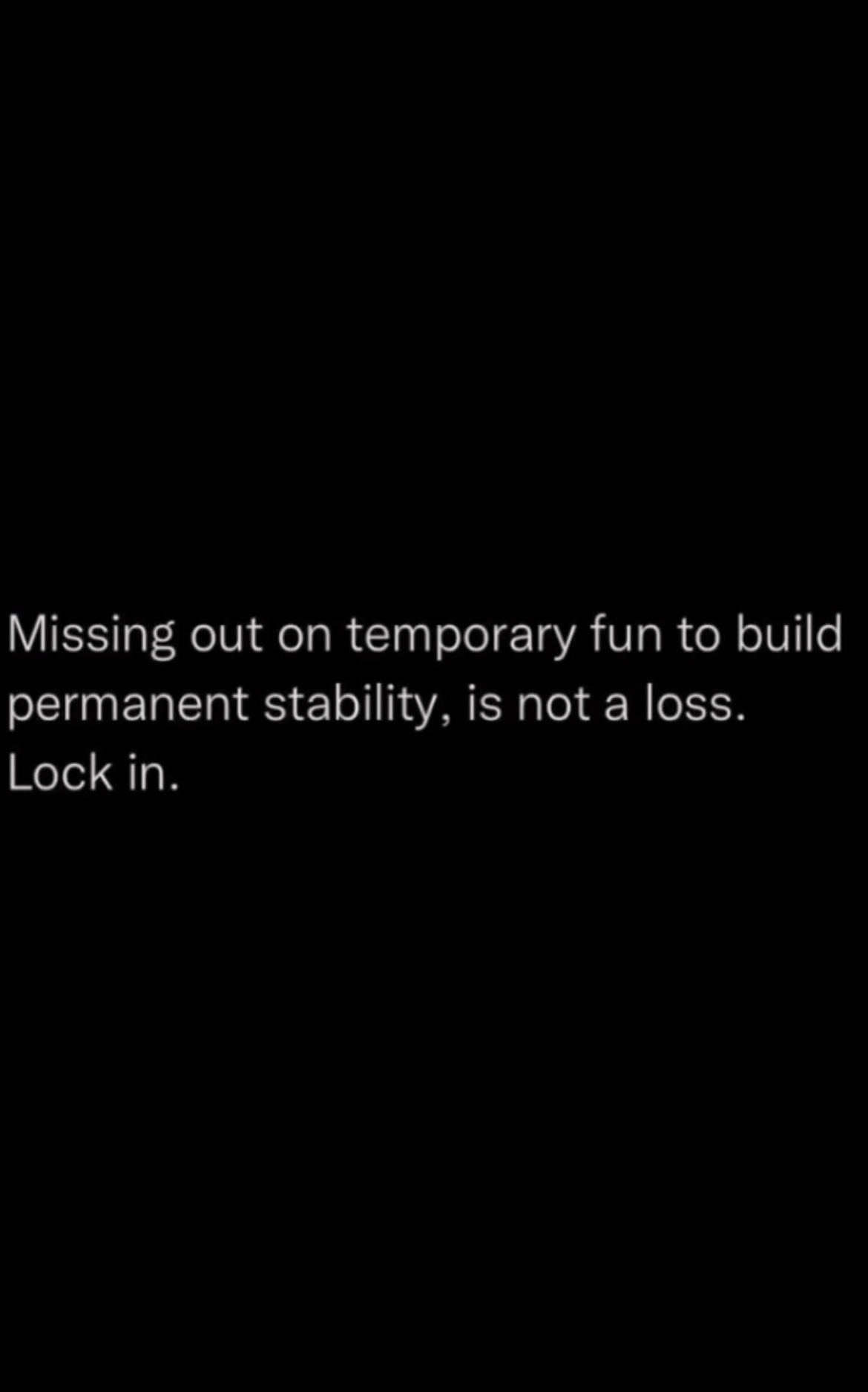 Motivational Quote on Permanent Stability