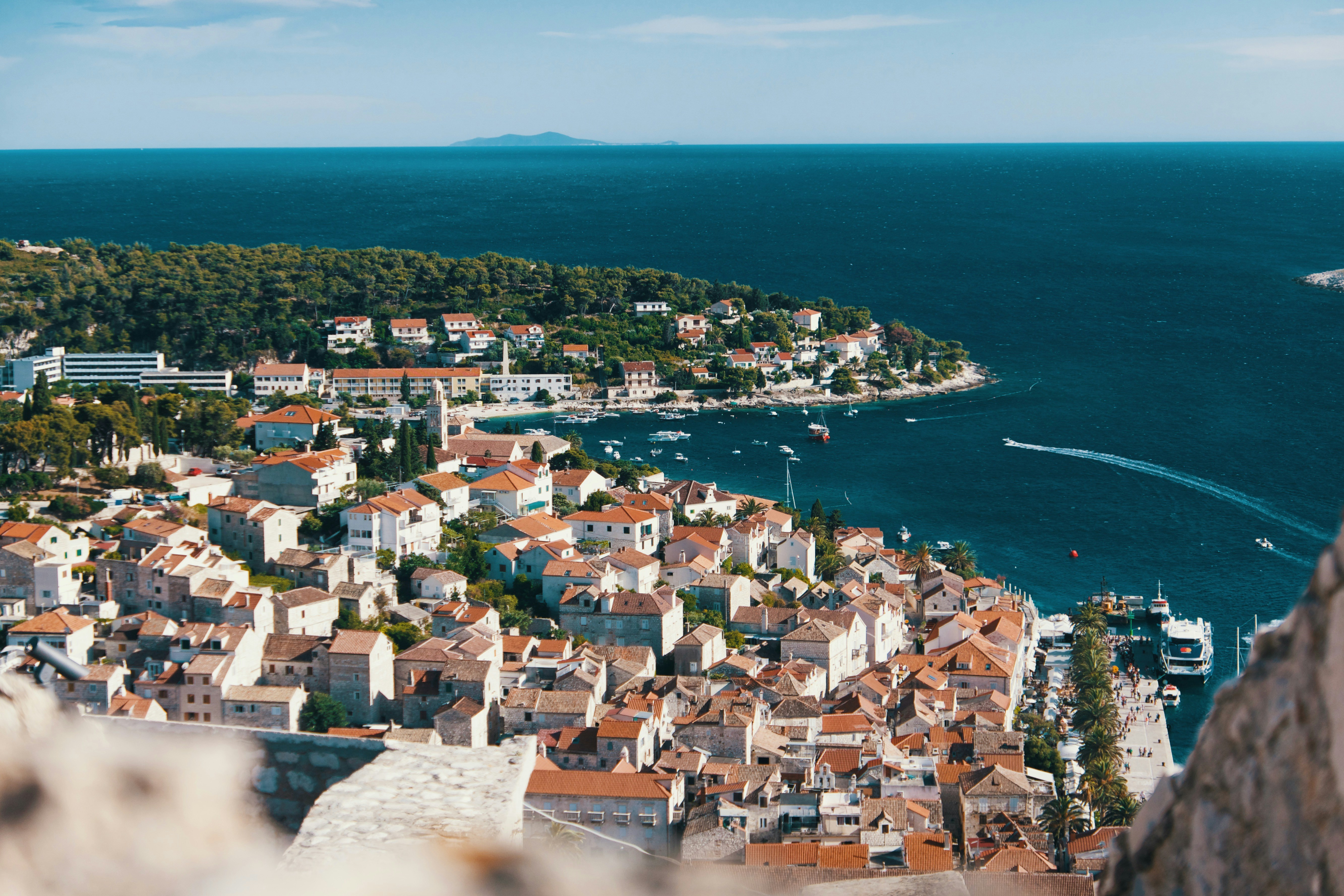 Mediterranean Coastal Town Seaside View