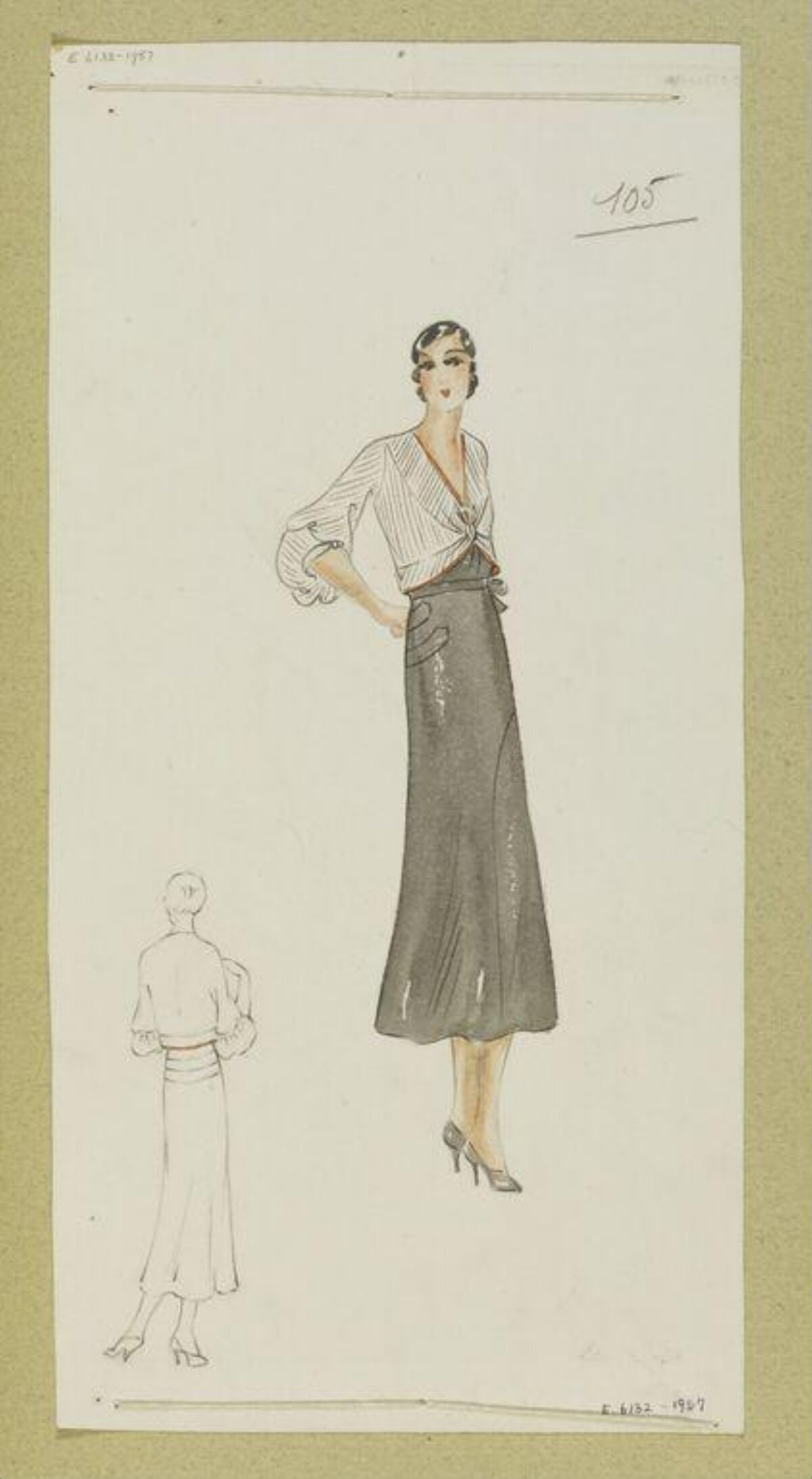 Vintage Women's Fashion Design Sketch