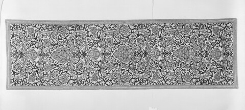 Antique Floral Scrollwork Textile Panel