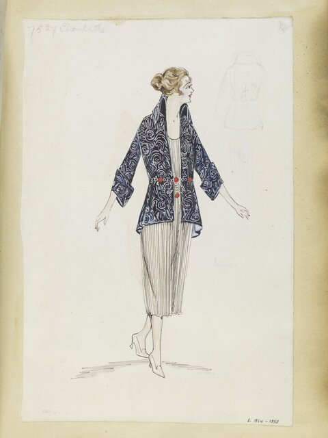 Vintage Women's Fashion Design Sketch