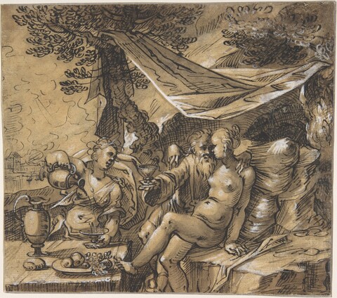 Lot and His Daughters Sketch