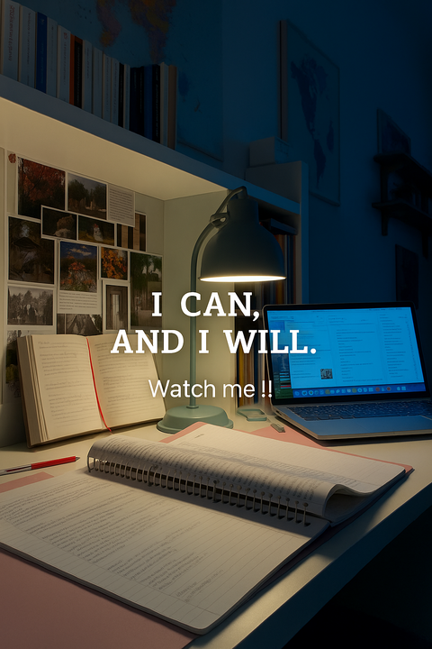 Motivational Study Desk Setup