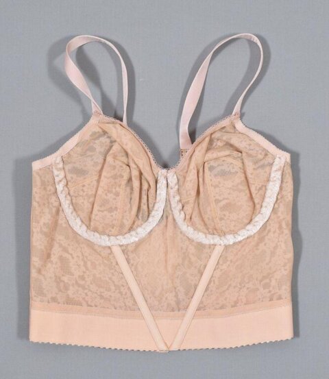 Beige Lace Longline Bra
