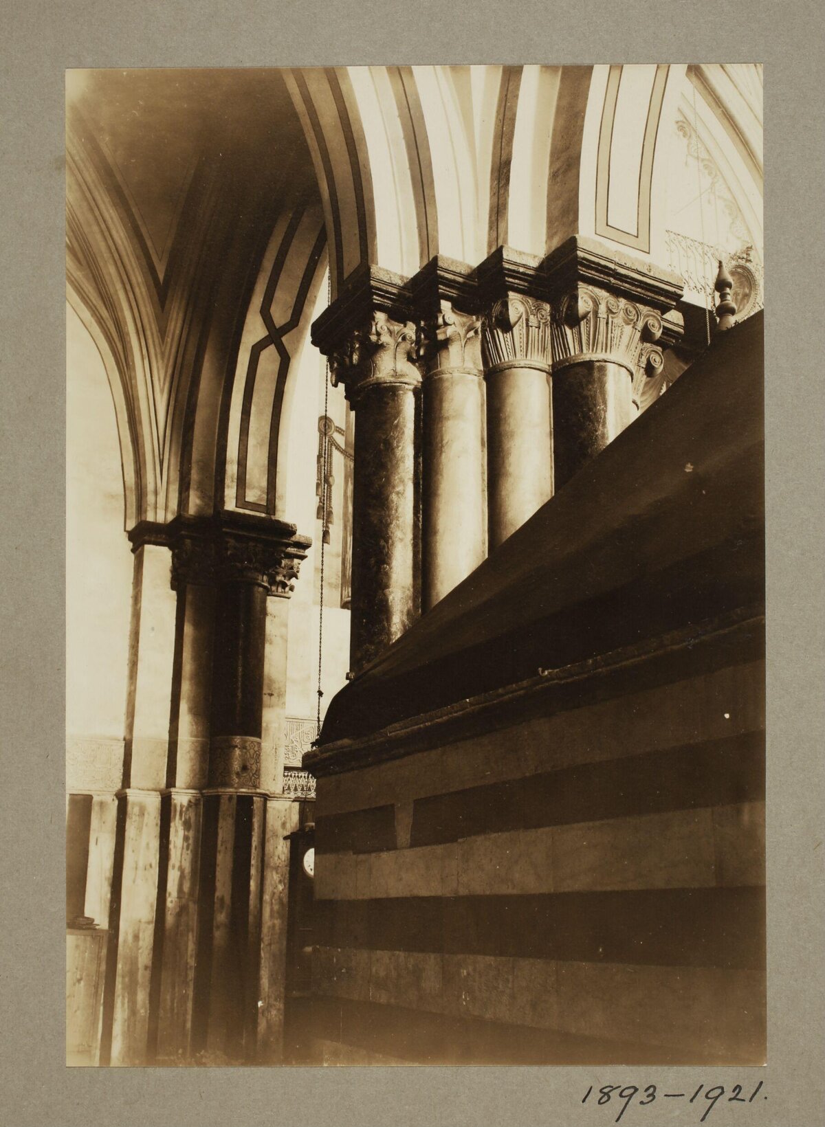 Sepia Photo of Historic Tomb Interior