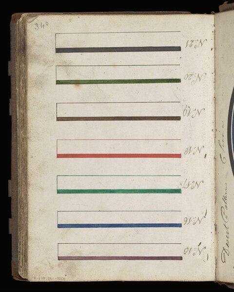 Antique Color Swatch Manuscript Page
