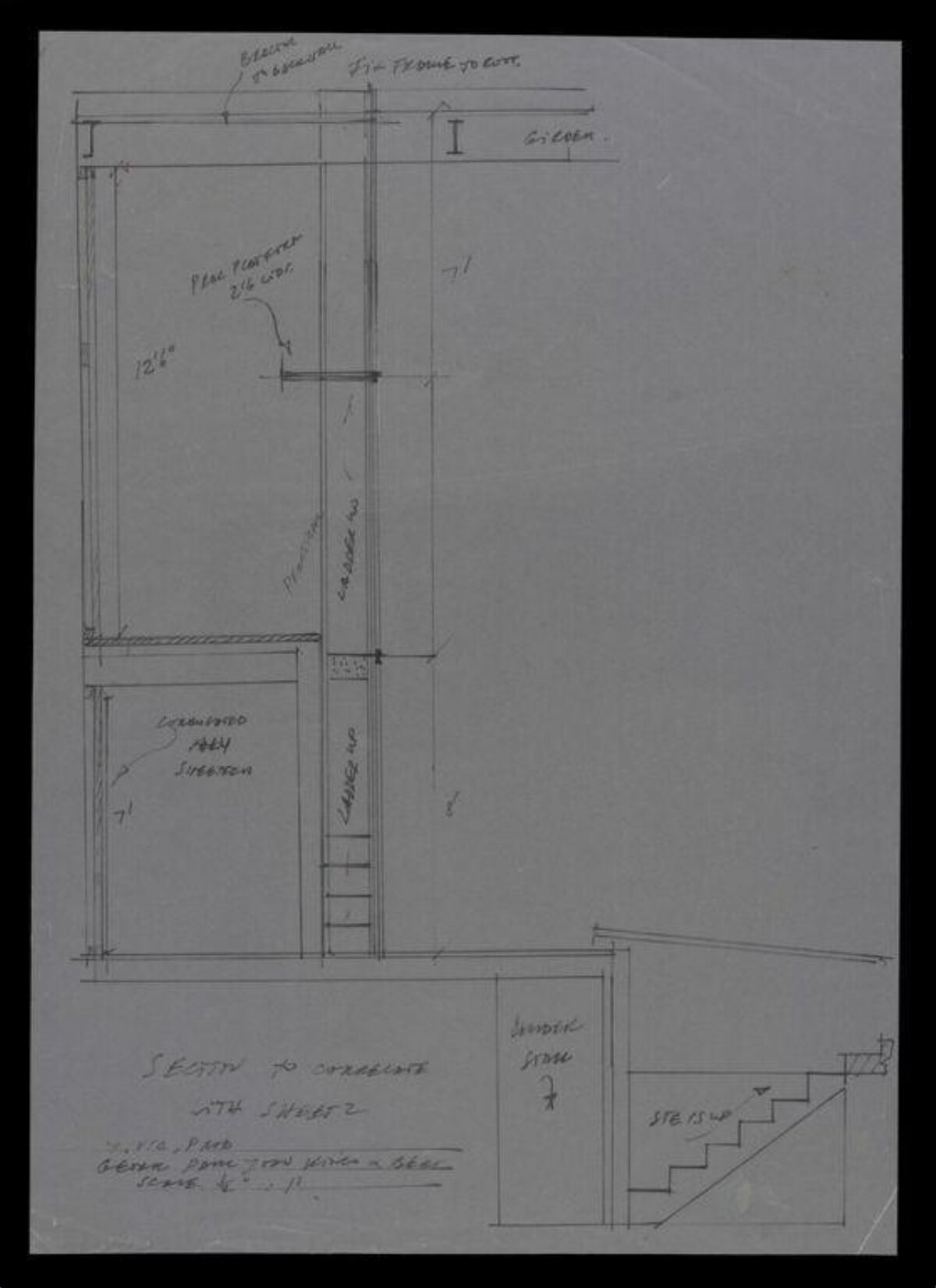 Hand-drawn Architectural Section Sketch