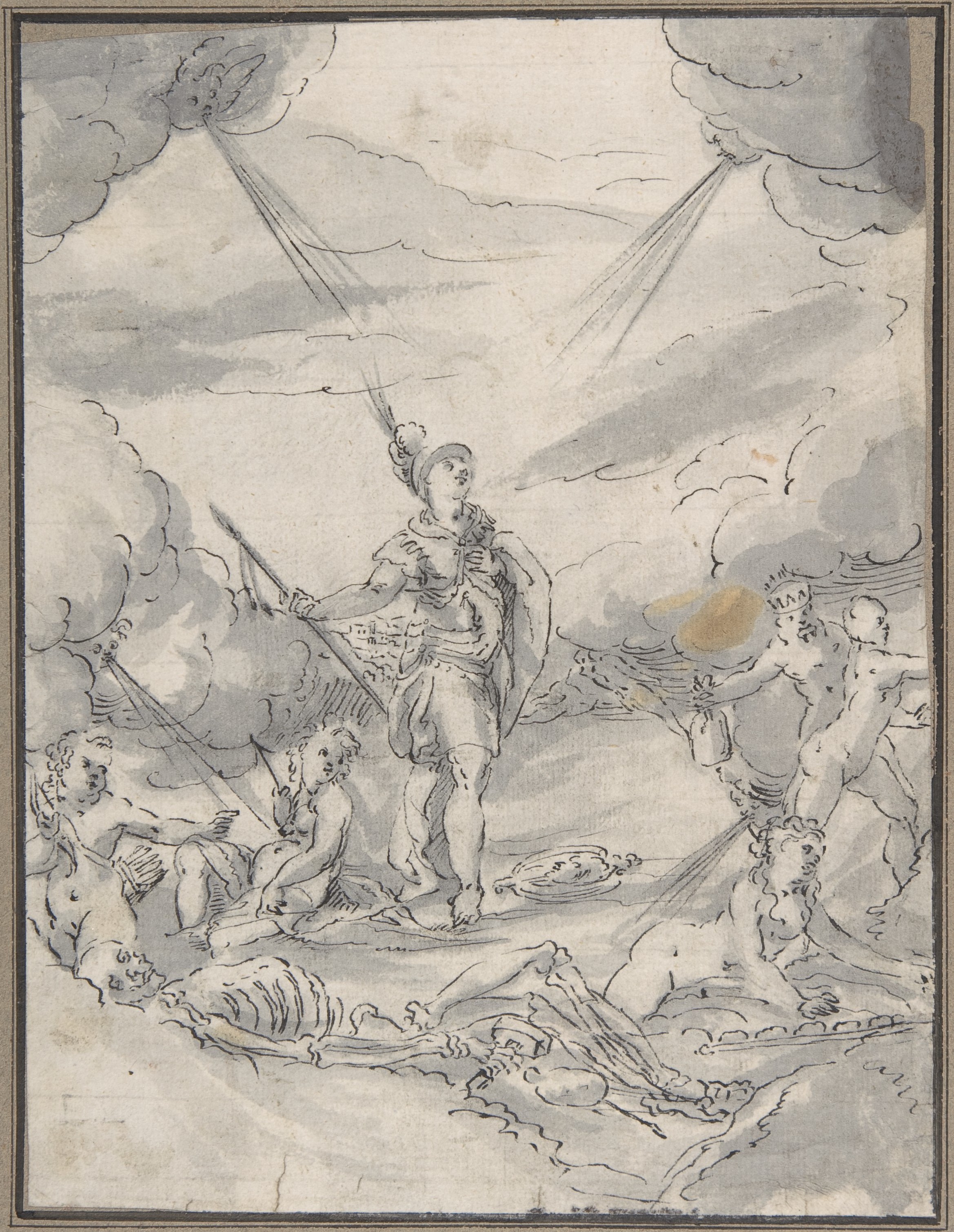 Allegorical Mythological Ink Sketch