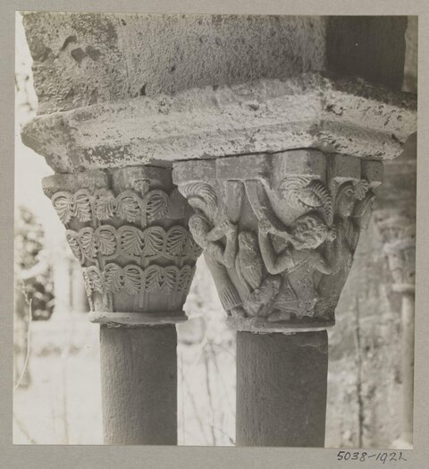 Two Carved Stone Column Capitals