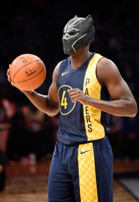 Pacers Player In Black Panther Mask