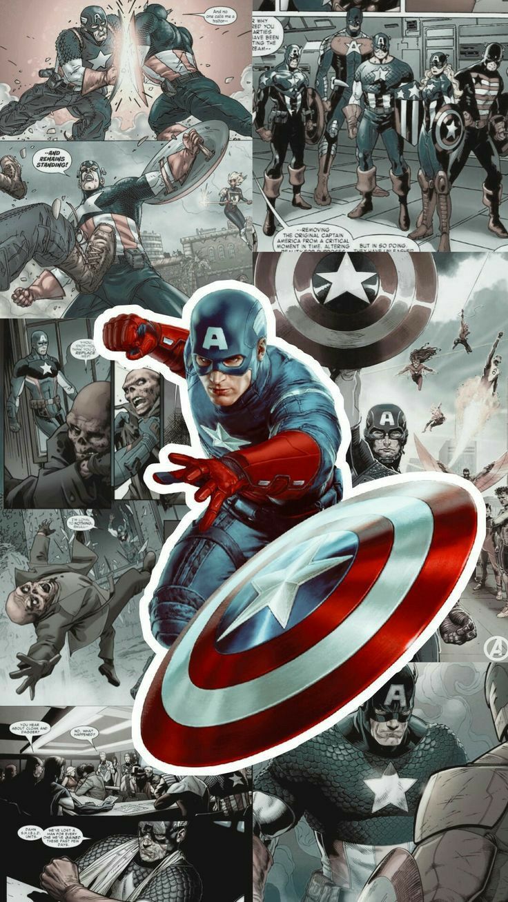 Captain America Comic Collage