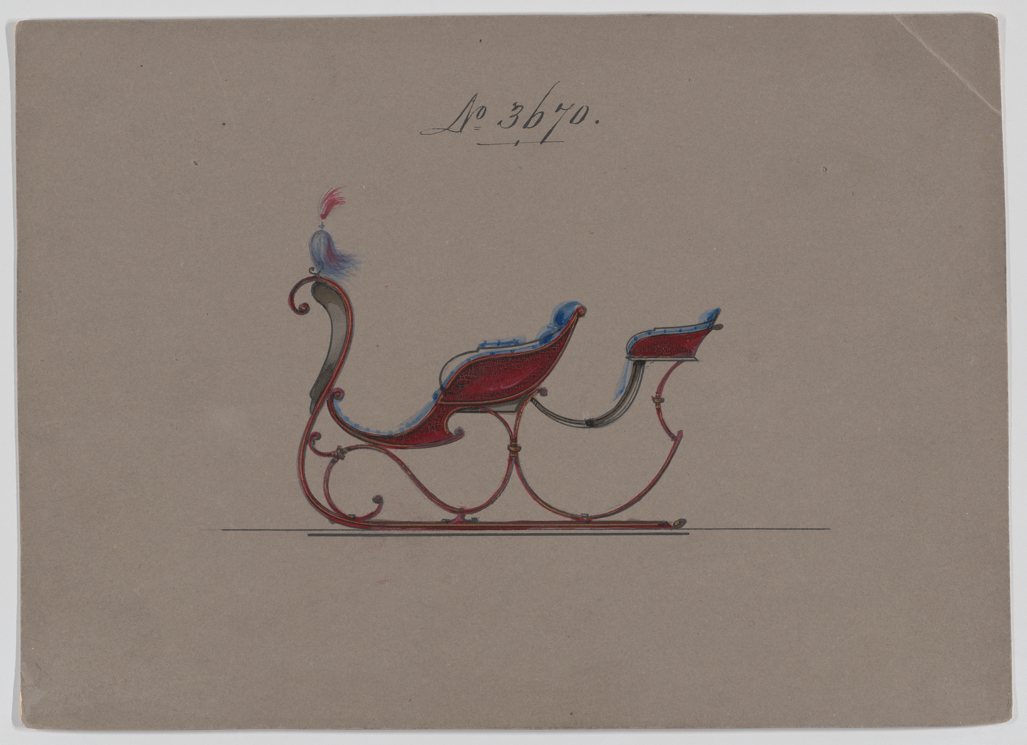 Design Sketch of a Vintage Sleigh