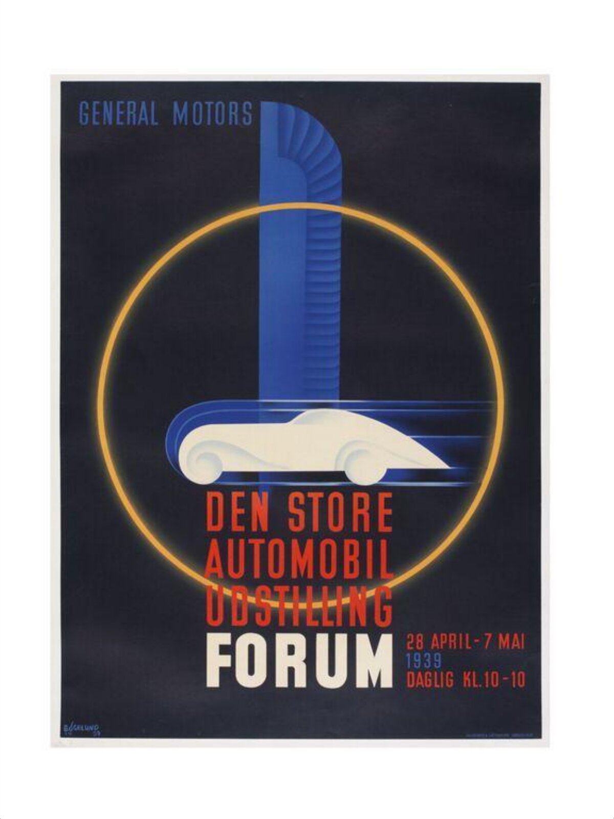 1939 General Motors Auto Exhibition Poster
