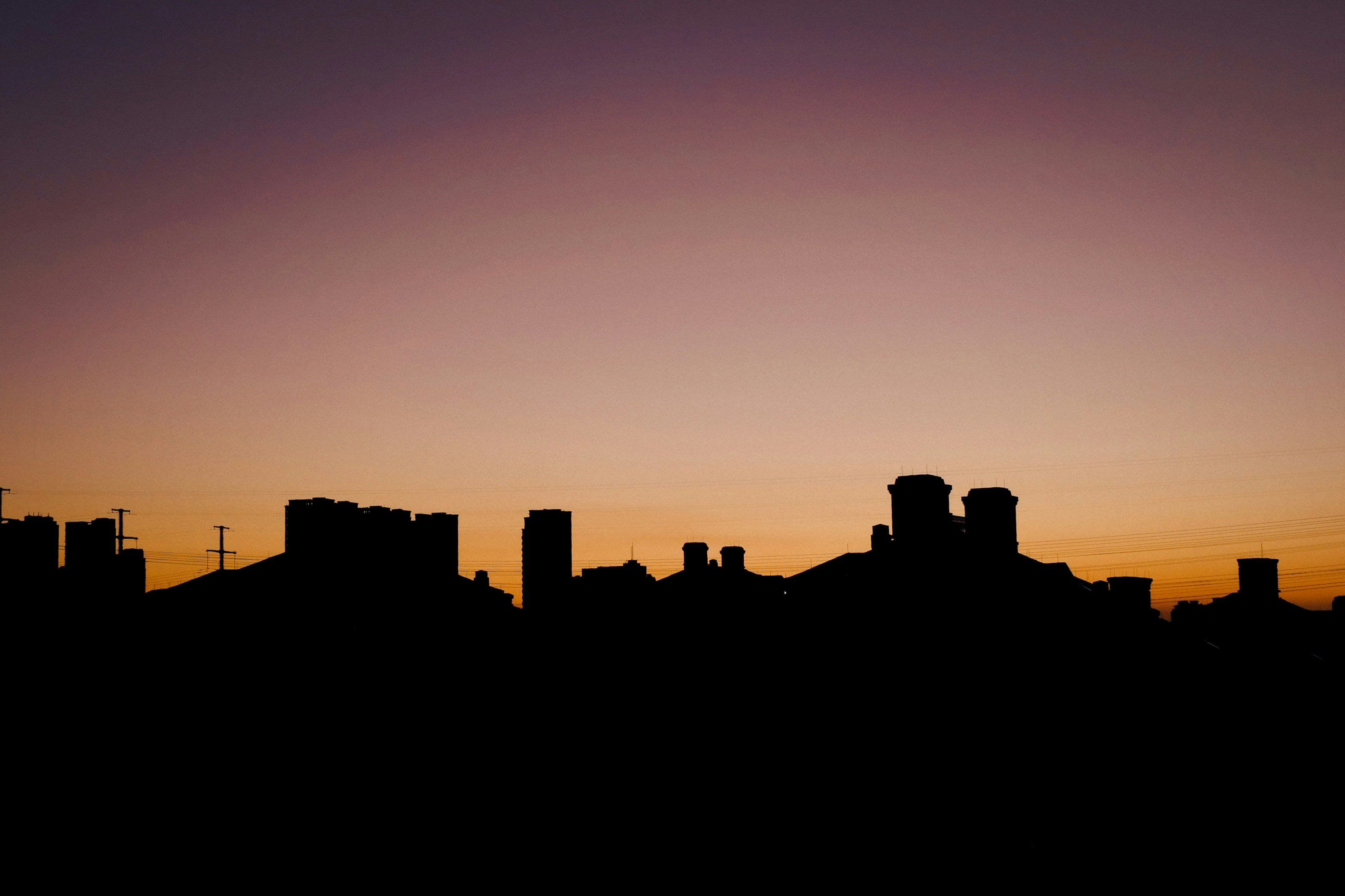 City Skyline Silhouette at Dusk