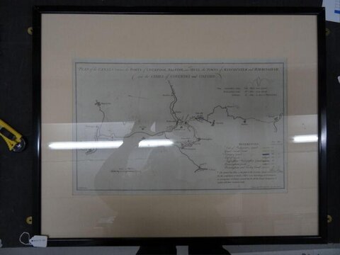 Framed Antique British Canal Map