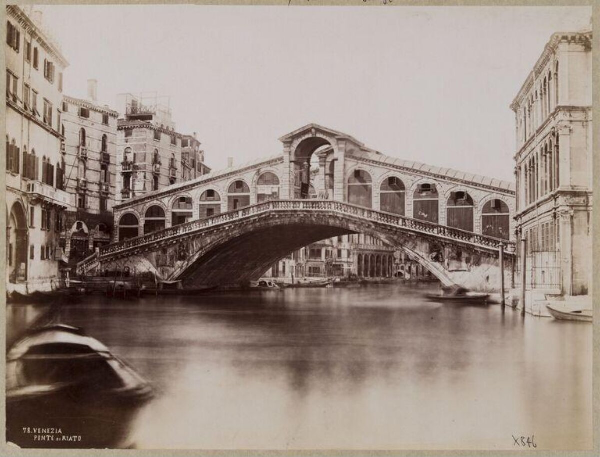 Vintage Photo of Venice Rialto Bridge