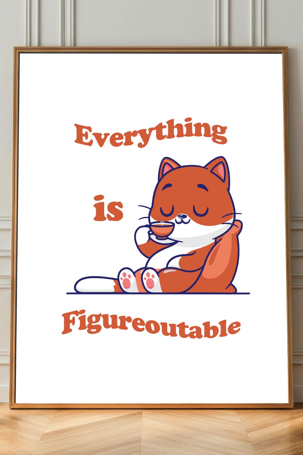 Motivational Cat Quote Wall Print
