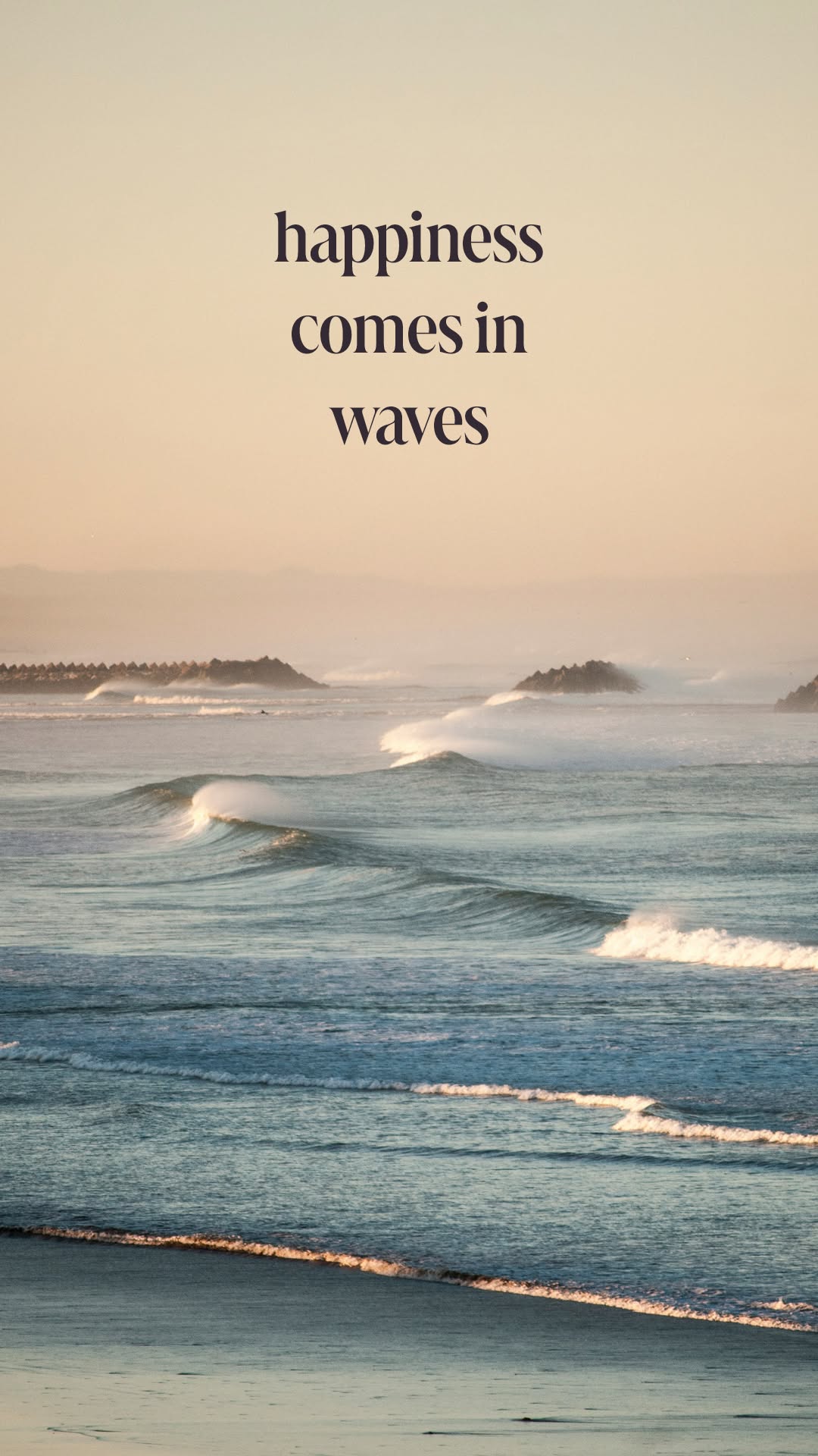 Happiness Comes In Waves Ocean Scene