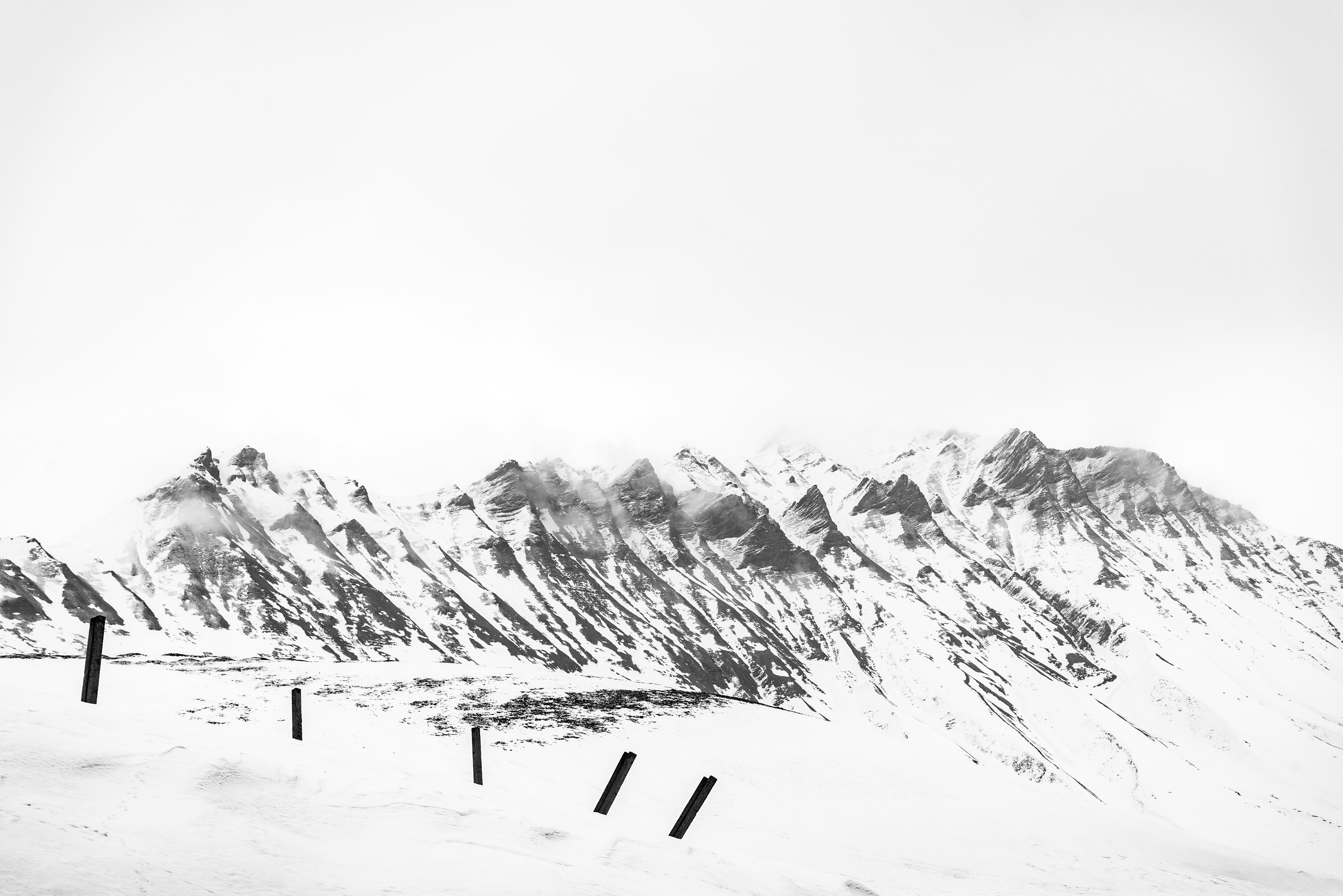 Snow Covered Mountain Range