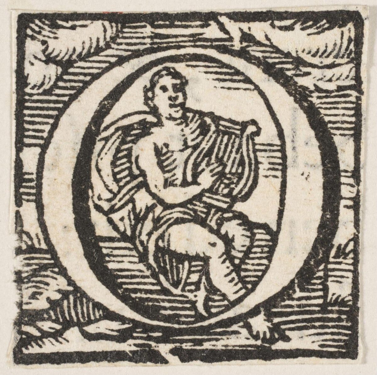 Woodcut Decorative Initial Letter O