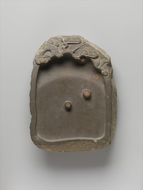 Carved Pine Natural Shape Inkstone