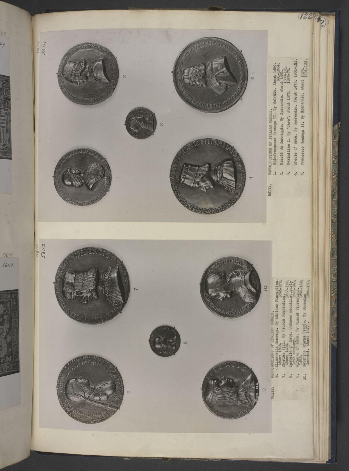 Vintage Album Page of Italian Medals