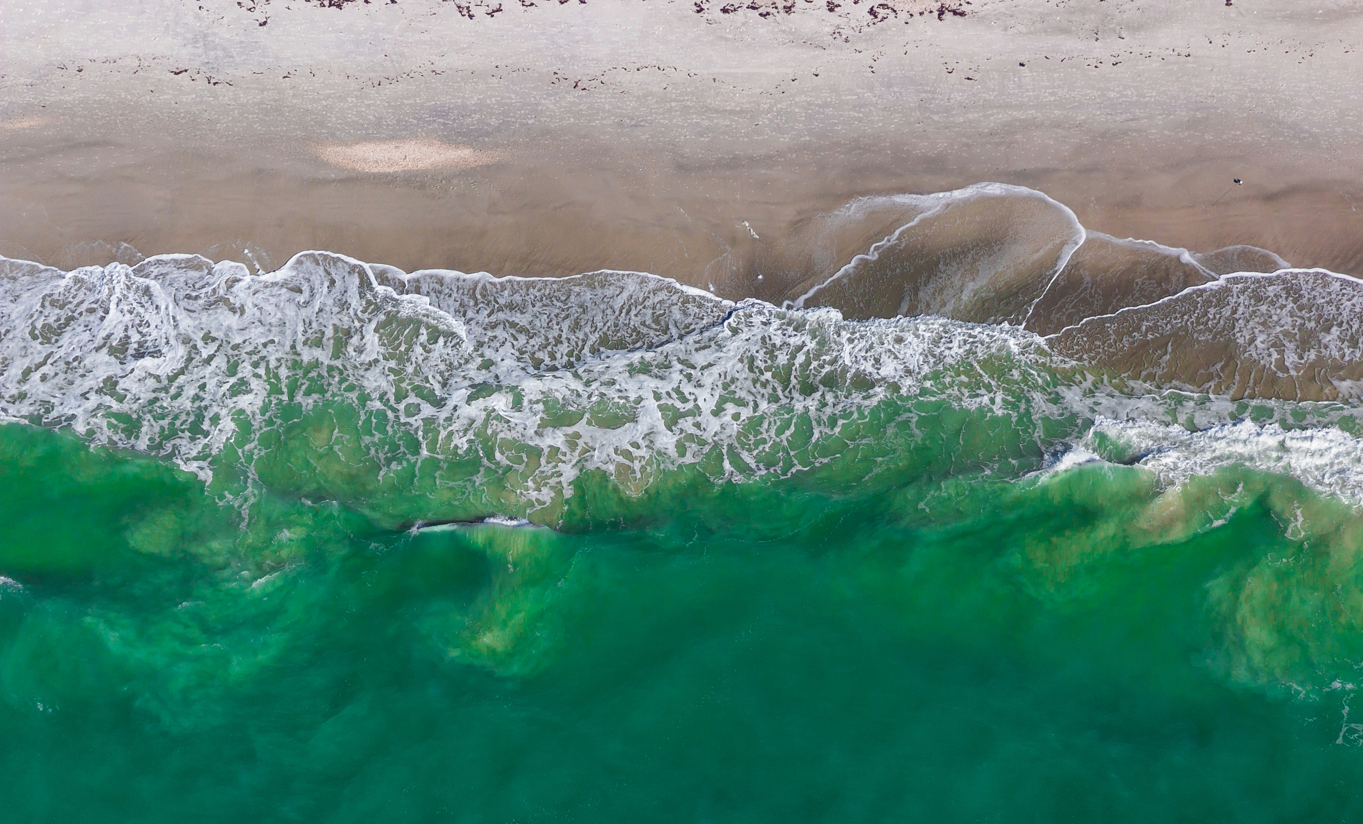 Aerial View of Beach Waves