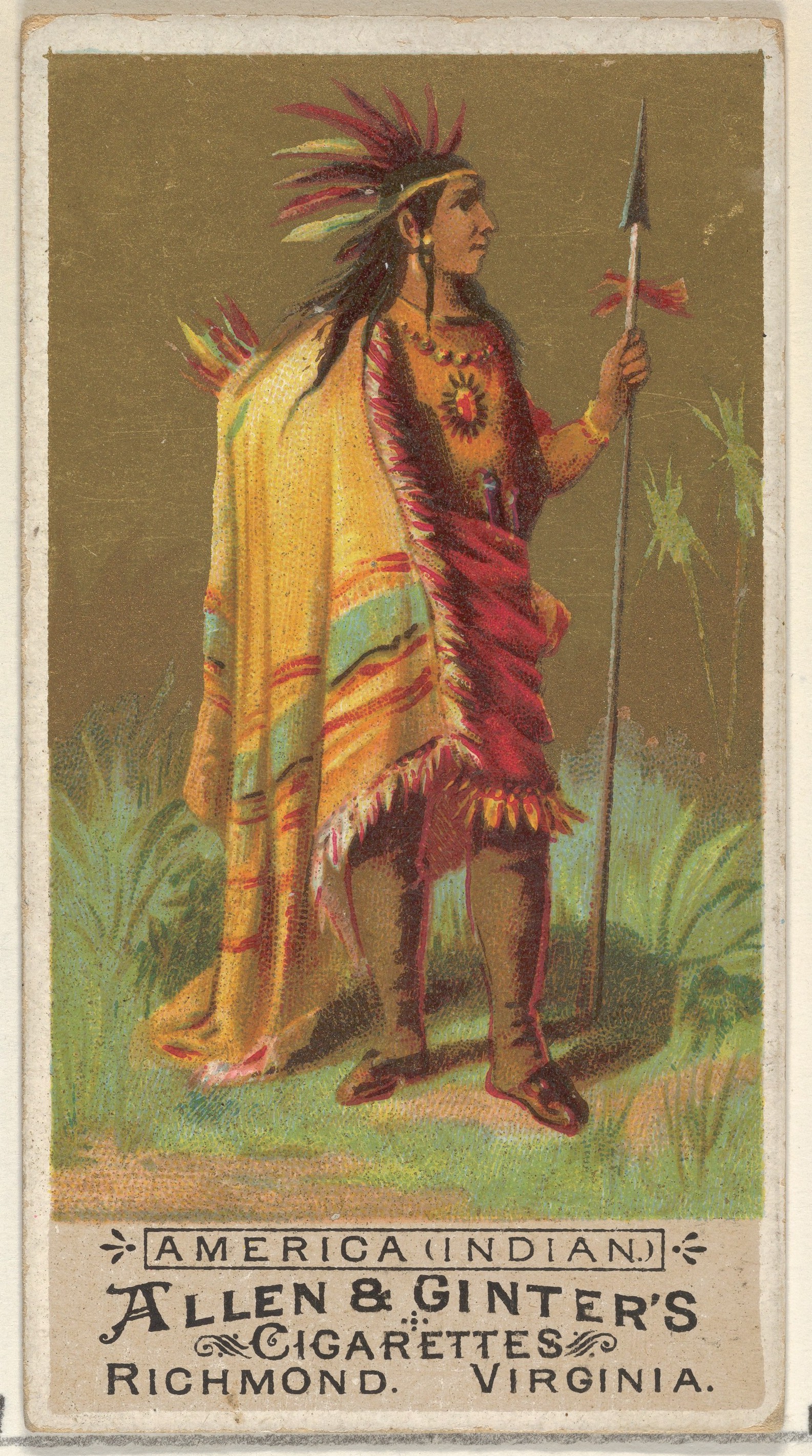 Vintage Cigarette Card of American Indian