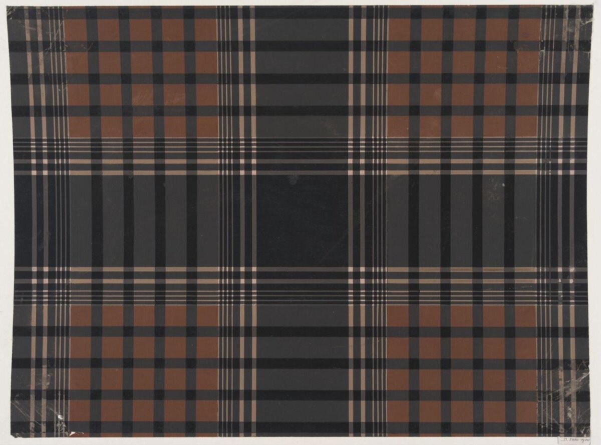 Vintage Brown Black Plaid Pattern