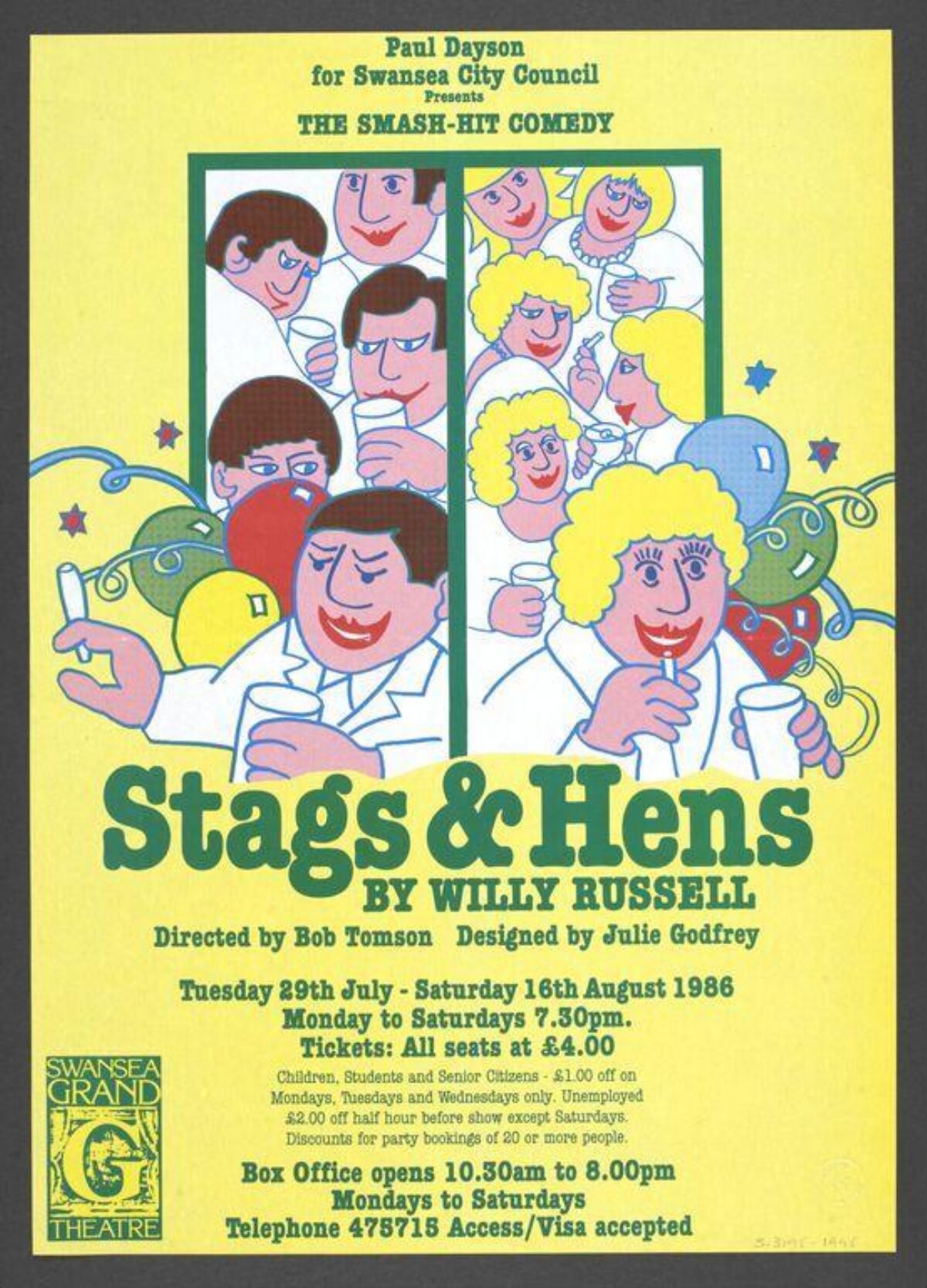 1986 Stags & Hens Theatre Poster