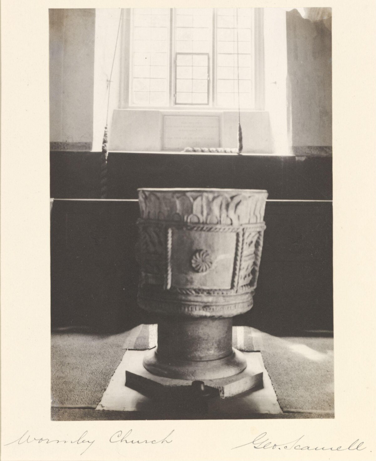 Stone Font at Wormley Church