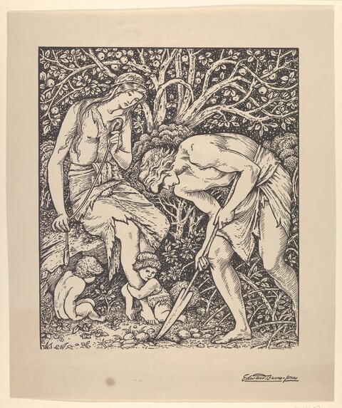 Adam and Eve Wood Engraving
