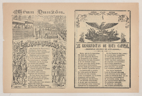 Antique Mexican Broadside of Los Reservistas