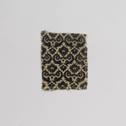 Antique Damask Pattern Fabric Fragment