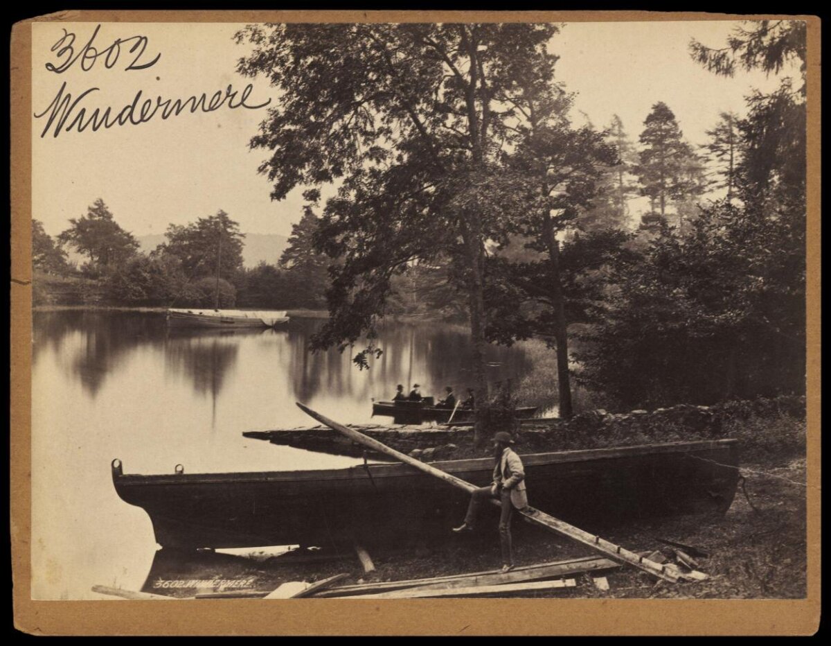 Windermere Lakeside Boat Scene