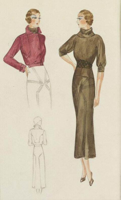 Vintage Women's Fashion Design Sketches