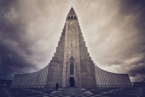 Hallgrimskirkja Church Under Cloudy Sky