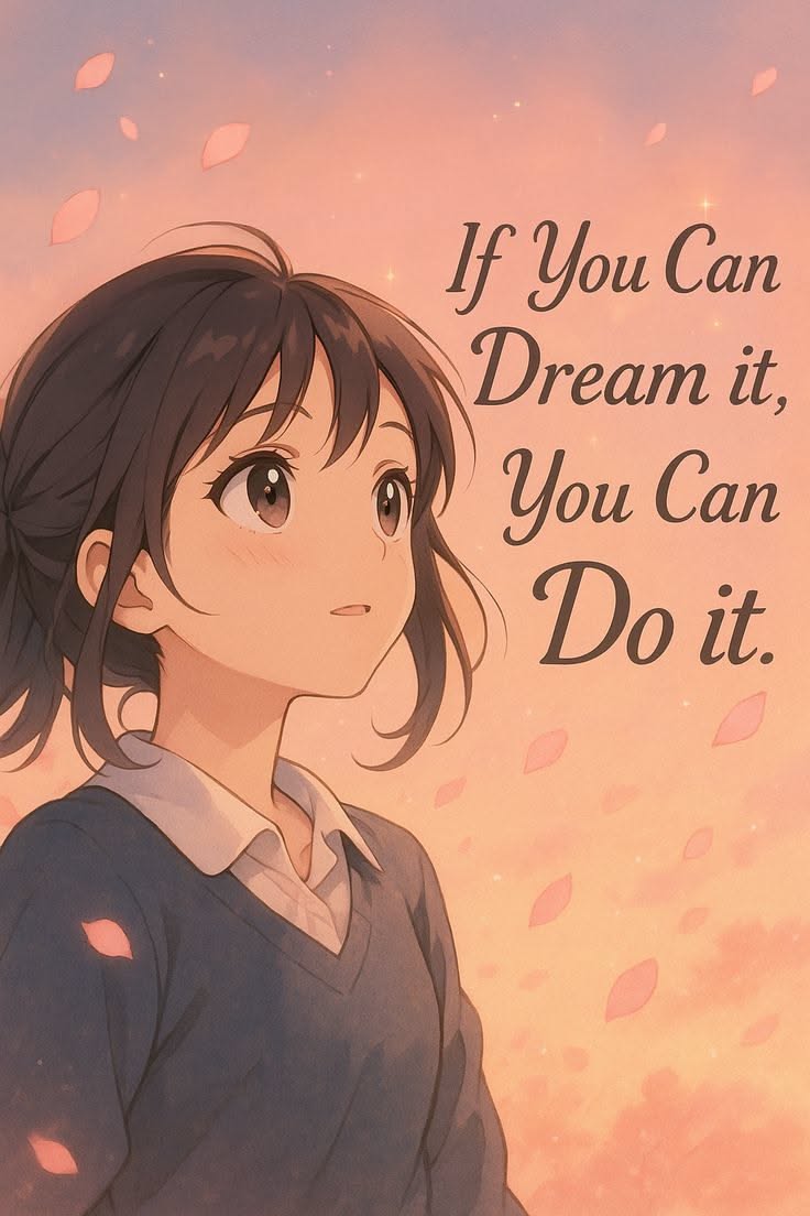 Anime Girl With Motivational Quote