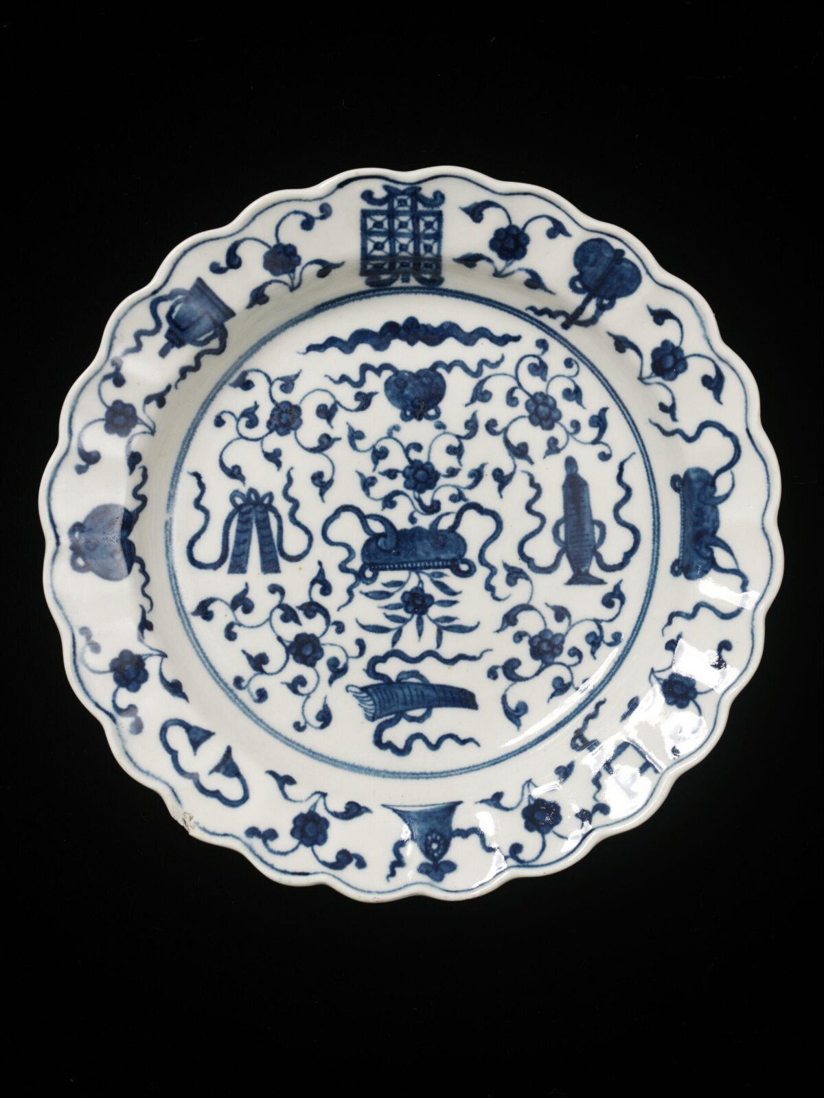 Blue and White Porcelain Plate