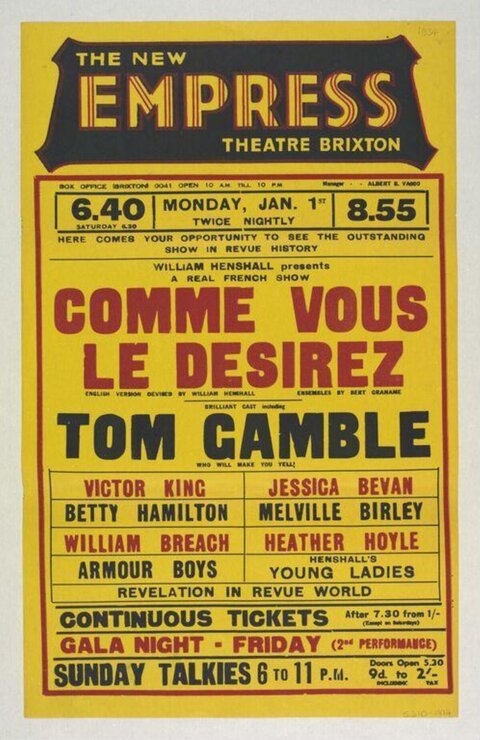 Vintage New Empress Theatre Show Poster