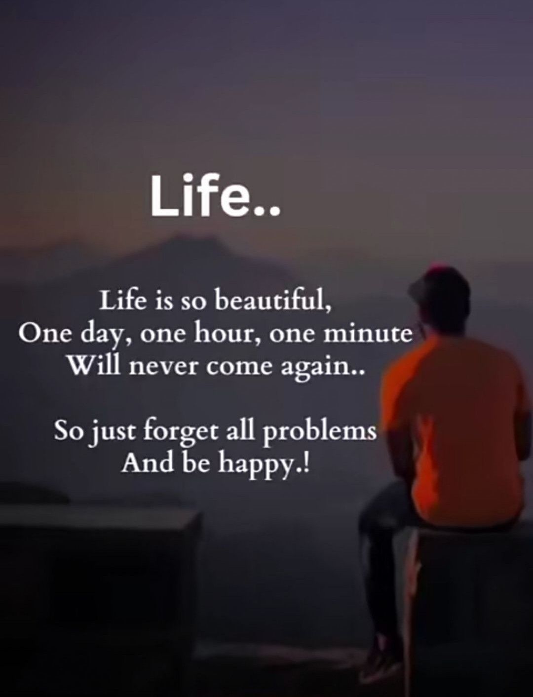 Inspirational Life Quote on Dusk Landscape