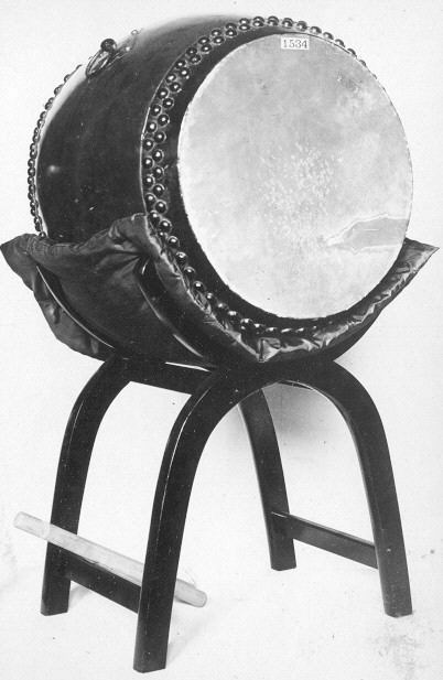 Traditional Drum on Wooden Stand