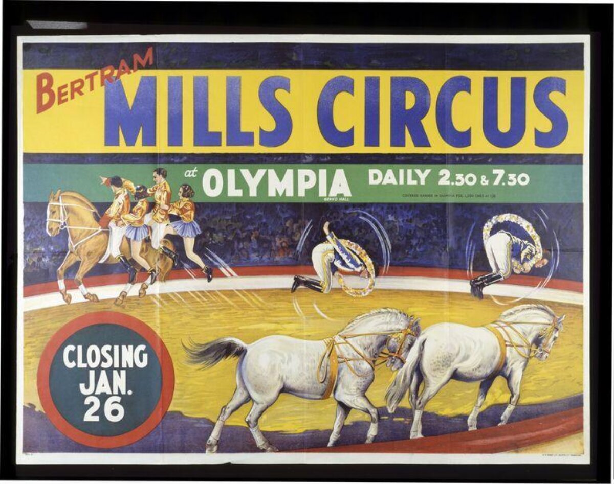 Bertram Mills Circus Vintage Poster