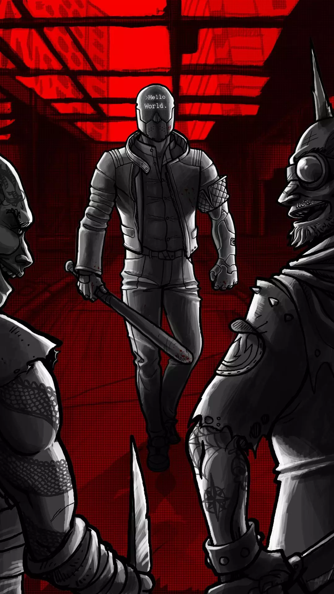 Cyberpunk Confrontation Scene