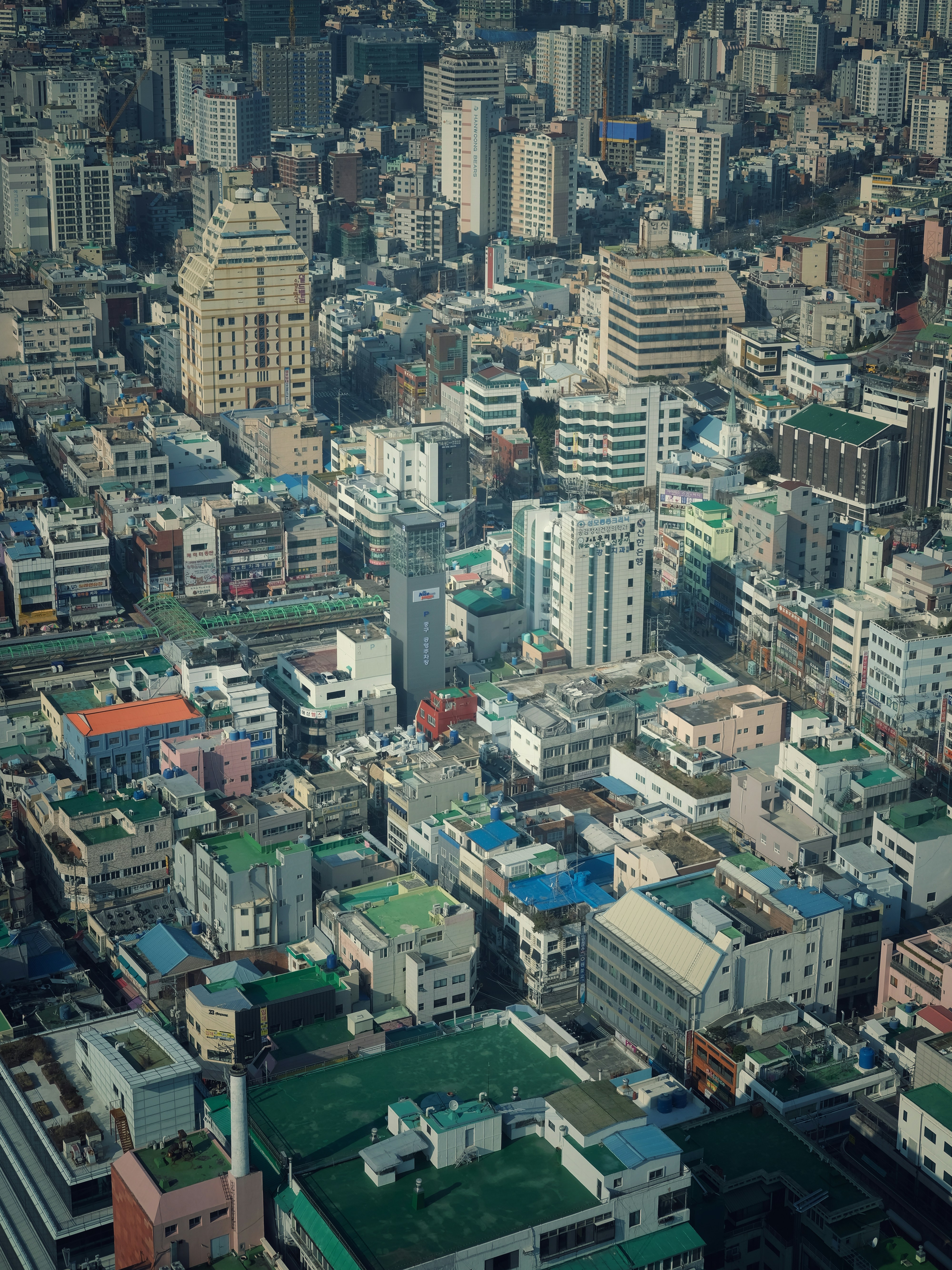 Dense Urban Cityscape Aerial View