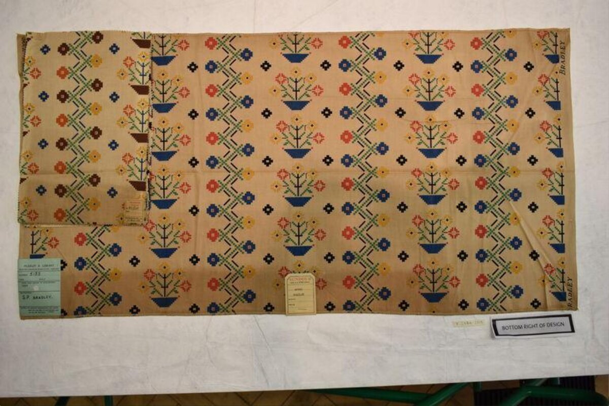 Vintage Floral Patterned Fabric Sample